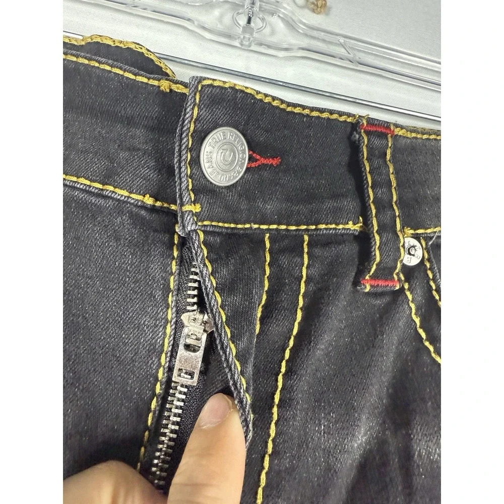 True Religion Geno Big T Flap Relaxed Slim Stretch Jeans Mens 36x32 Black